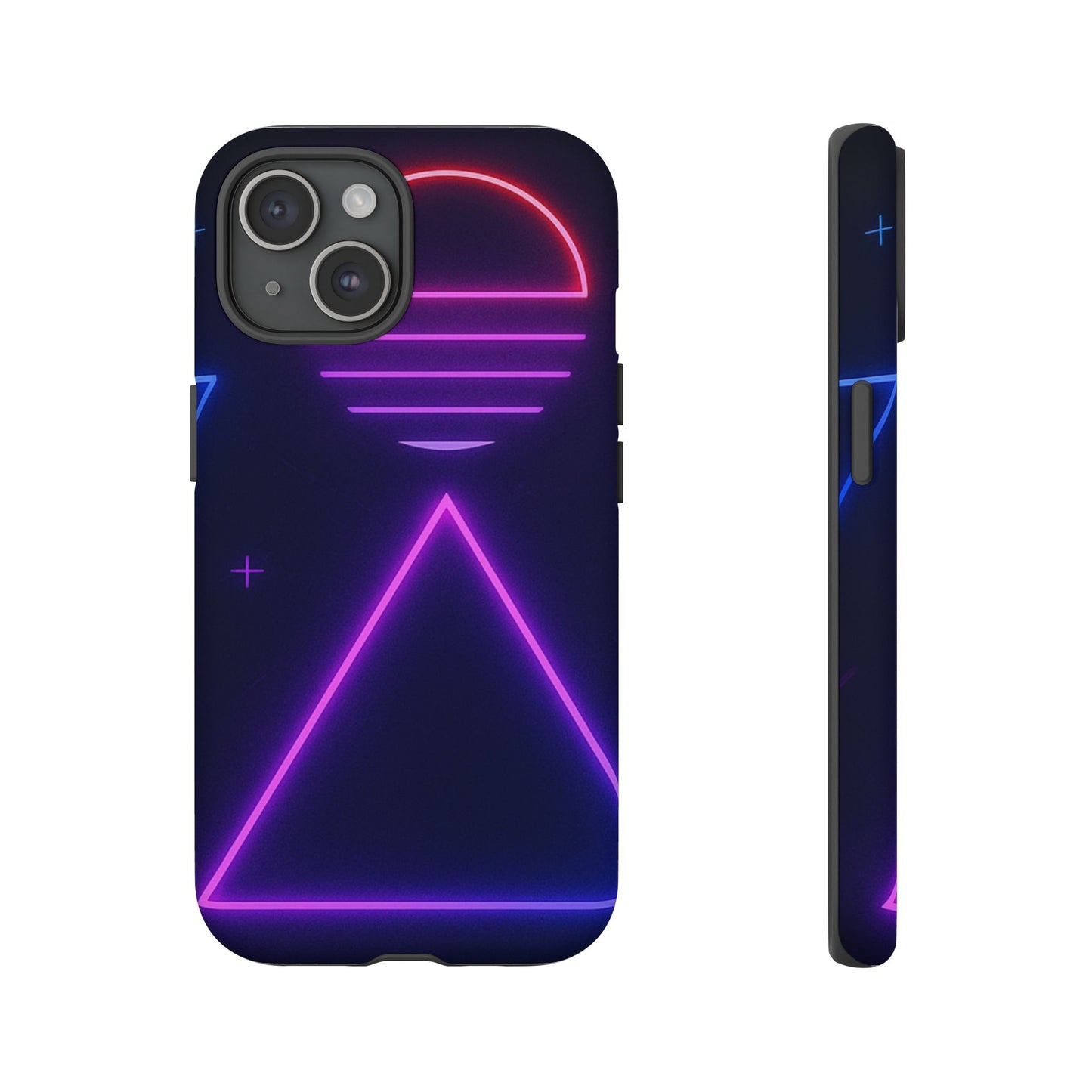 Retro Neon Phone Case, Tough Cases for iPhone, 80s Aesthetic Phone Cover, Abstract Neon Design, Gift for Tech Lovers