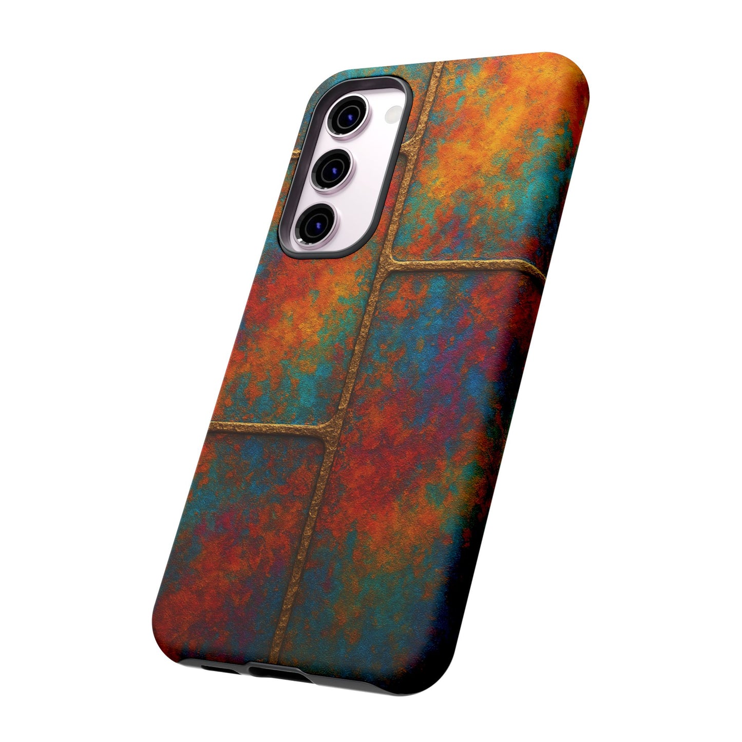 Colorful Textured Phone Case, Vibrant iPhone Cover, Tough Protective Shell, Unique Mobile Accessory, Artisan Phone Protection