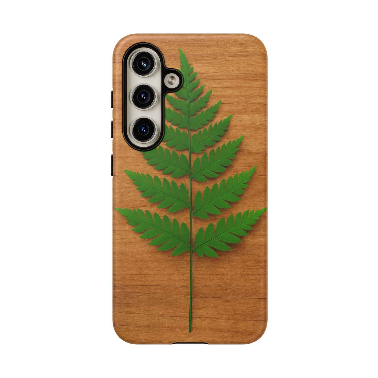 Wooden Fern Phone Case - Eco-Friendly Tough Cases for Nature Lovers, Unique Gift, Customizable Design, Nature-Themed Accessories