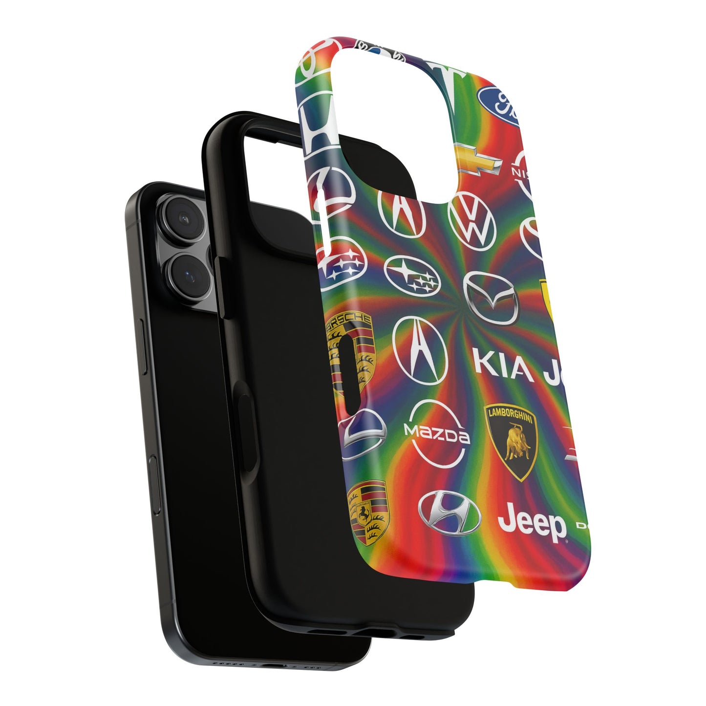 Colorful Car Logos Phone Case - Vibrant Tough Cases for Auto Enthusiasts, Unique Gift for Birthdays, Car Events, and Holidays