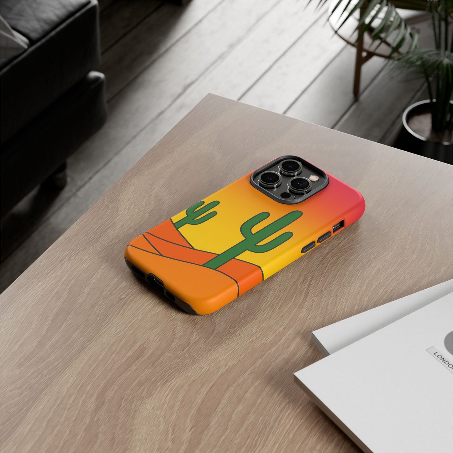 Desert Vibes Phone Case, Tough Cases, Cactus Design, Colorful Phone Cover, Summer Aesthetic, Unique Gift Idea