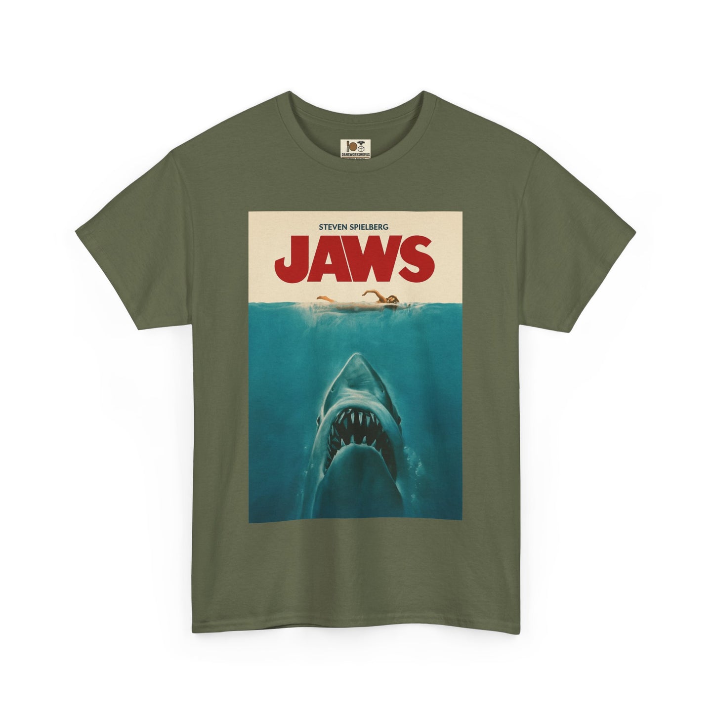 Jaws Unisex Heavy Cotton Tee, Vintage Movie Shirt, Shark Lover Gift, Ocean Theme Clothing, Summer Casual Wear