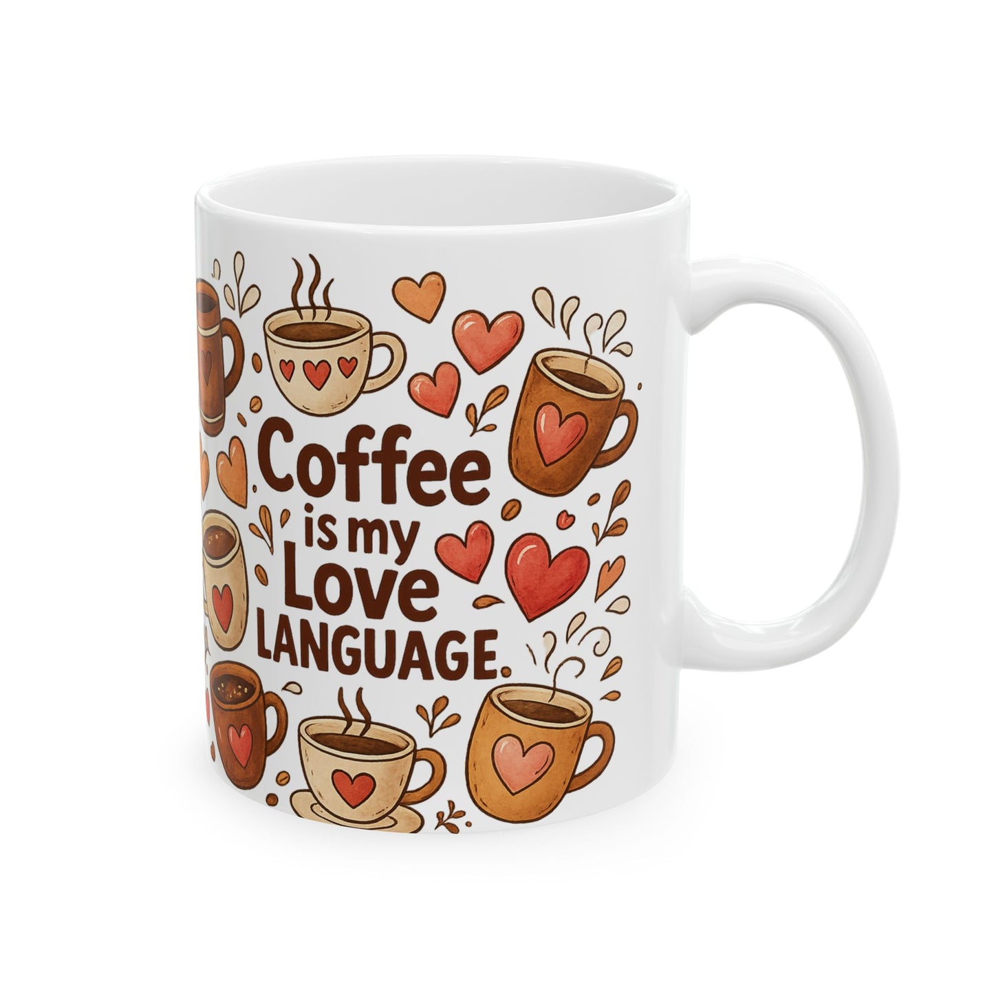 Coffee Love Ceramic Mug - Perfect for Valentine's Day, Gift for Coffee Lovers, Heartfelt Home Décor, Cute Kitchenware, Inspirational [...]