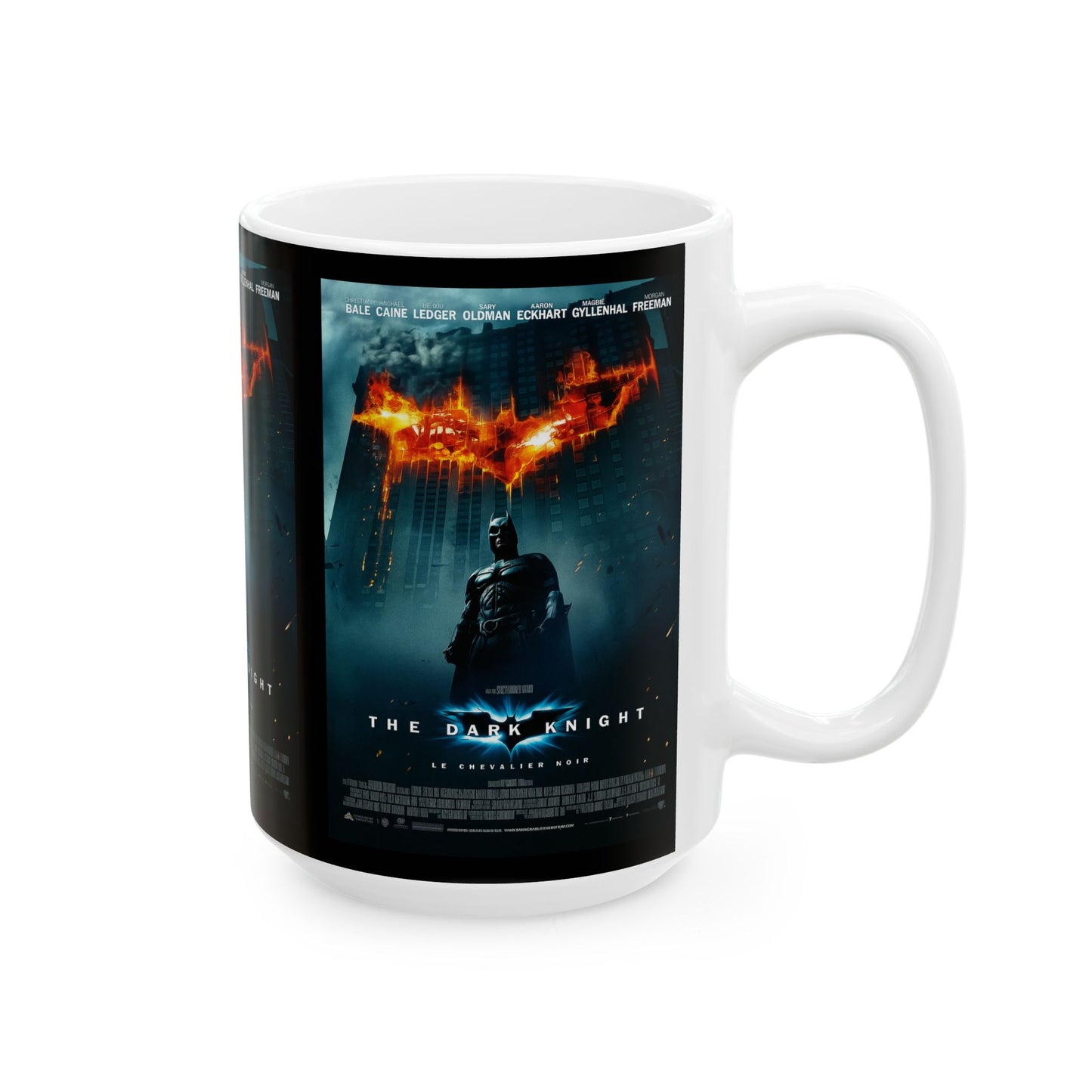 Ceramic Mug with Dark Knight Design, Batman Coffee Mug, Movie Lover Gift, Nerdy Drinkware, Themed Kitchen Decor