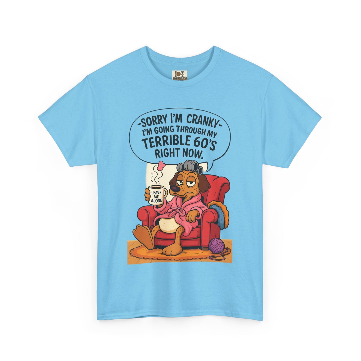 Funny Cranky 60s Unisex Heavy Cotton Tee, Gift for 60th Birthday, 60s Humor Shirt, Quirky Tee, Casual Wear, Everyday Comfort