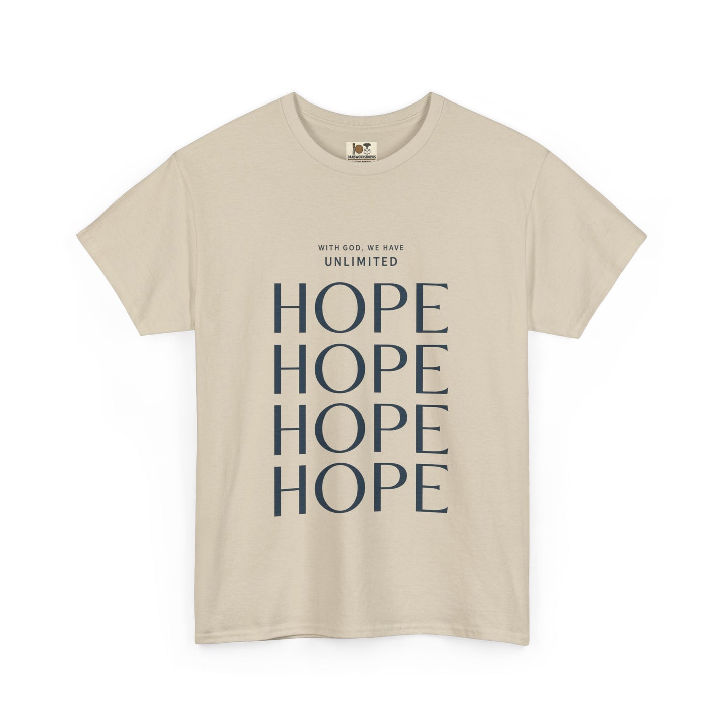 Unisex Heavy Cotton Tee: 'HOPE' Motivational T-Shirt, Gift for Inspiration, Casual Wear, Fundraiser Apparel, Positive Vibes