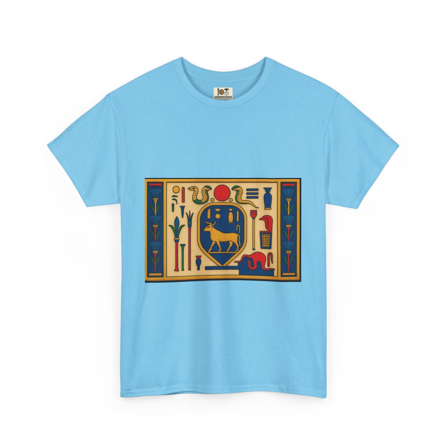Egyptian Hieroglyphs Unisex Heavy Cotton Tee, Graphic Tee, Casual Wear, Gift Idea, Unique Shirt, Summer Style