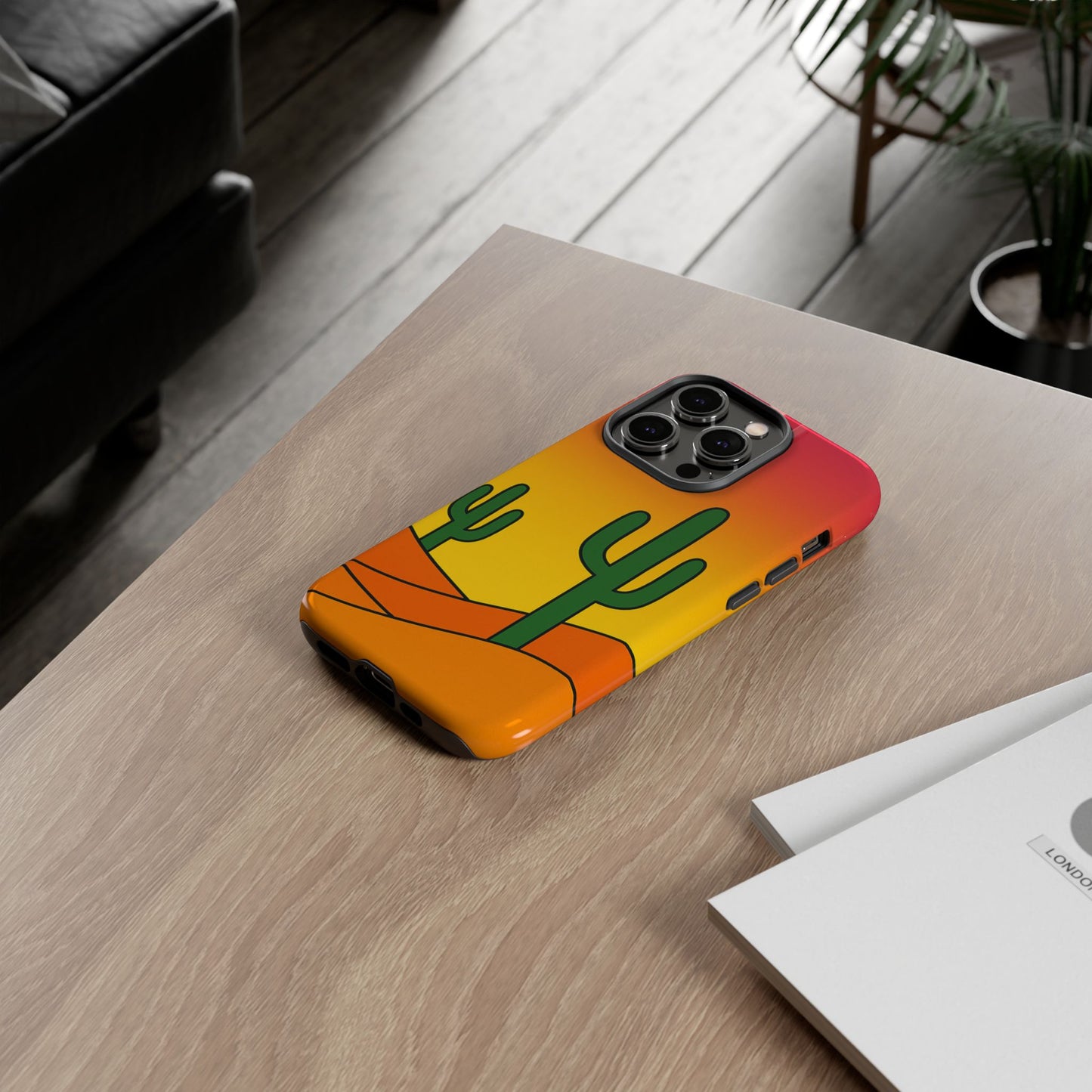 Desert Vibes Phone Case, Tough Cases, Cactus Design, Colorful Phone Cover, Summer Aesthetic, Unique Gift Idea