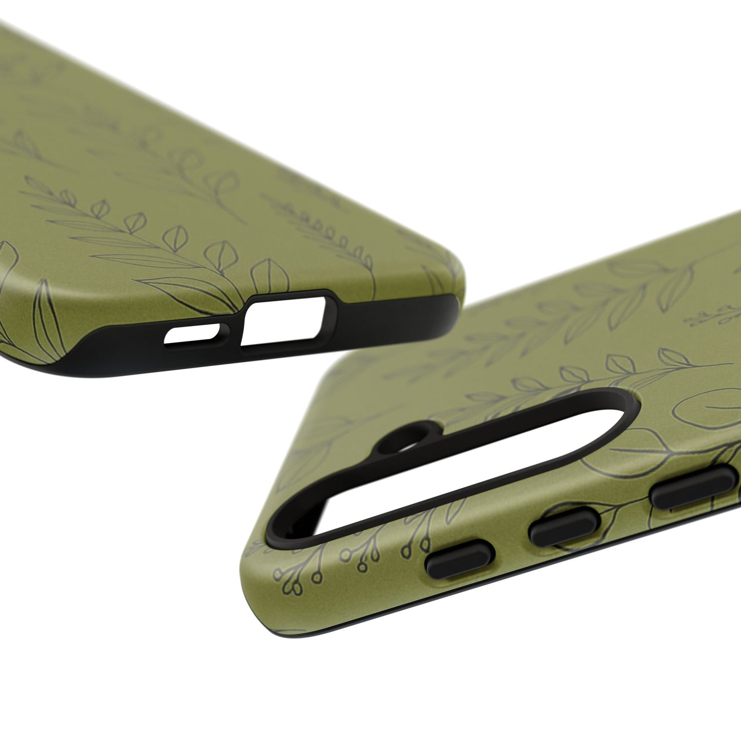 Stylish Phone Case, Botanical Design, Tough Phone Cover, Green Floral Case, Nature Inspired Gift, Eco-Friendly Accessory