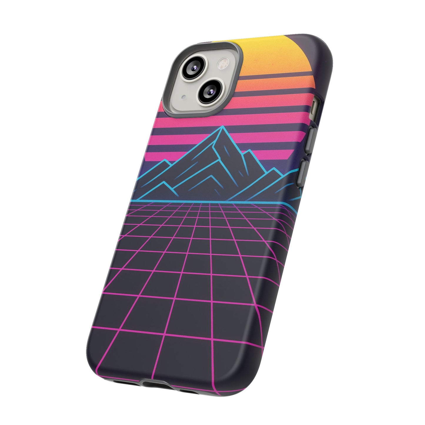 Retro Sunset Phone Case, Vintage Neon Case, 80s Aesthetic Cover, Gift for Tech Lovers, Unique Phone Accessories