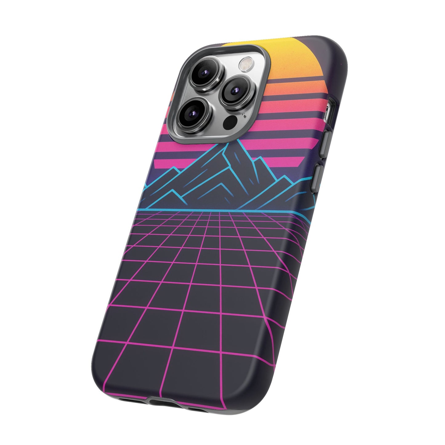 Retro Sunset Phone Case, Vintage Neon Case, 80s Aesthetic Cover, Gift for Tech Lovers, Unique Phone Accessories
