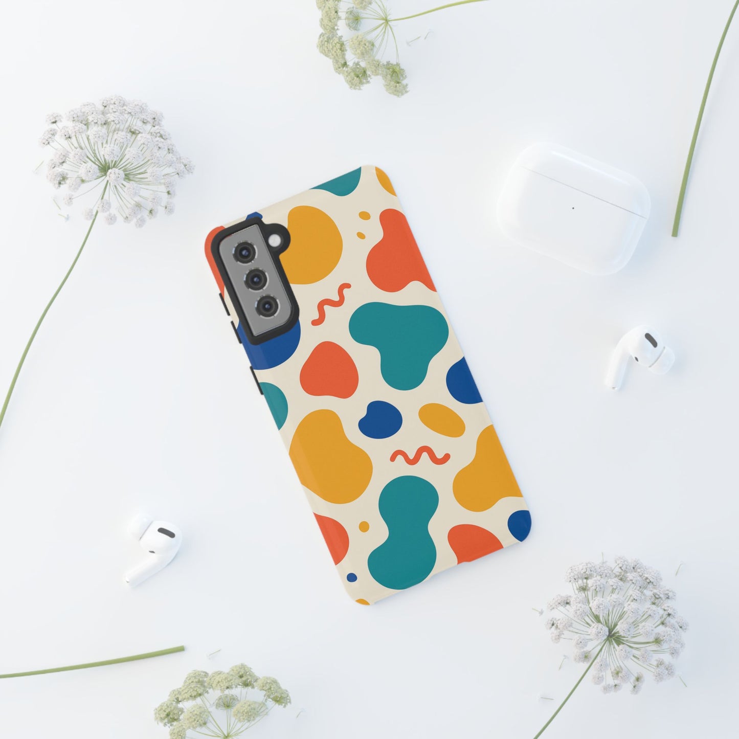 Colorful Phone Case with Abstract Design, Stylish Phone Cover, Trendy Tech Accessory for Her, Unique Gift Idea, Fun Patterned Case