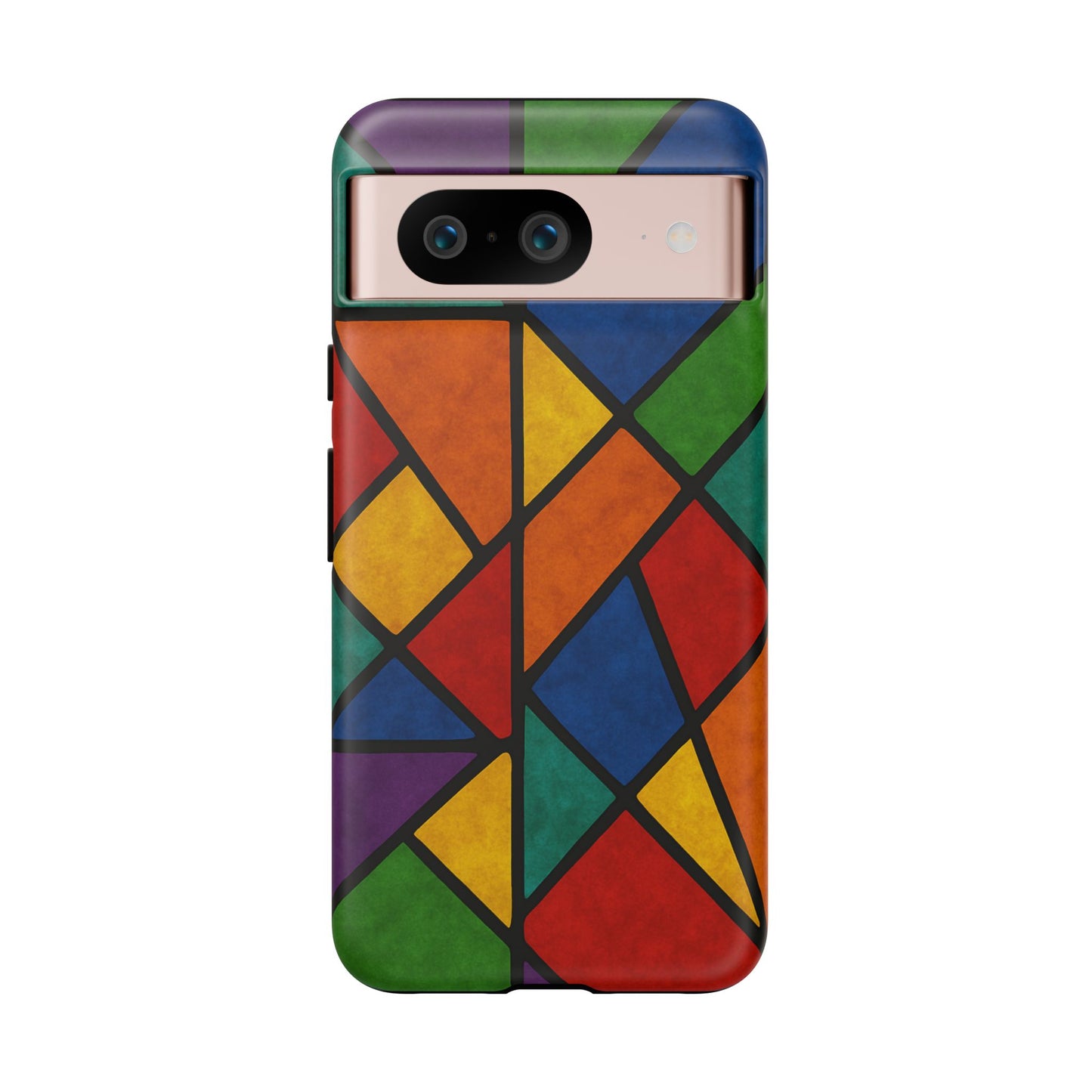 Colorful Phone Case, Stained Glass Pattern, Artistic Phone Cover, Unique Smartphone Protection, Vibrant Gift for All Occasions