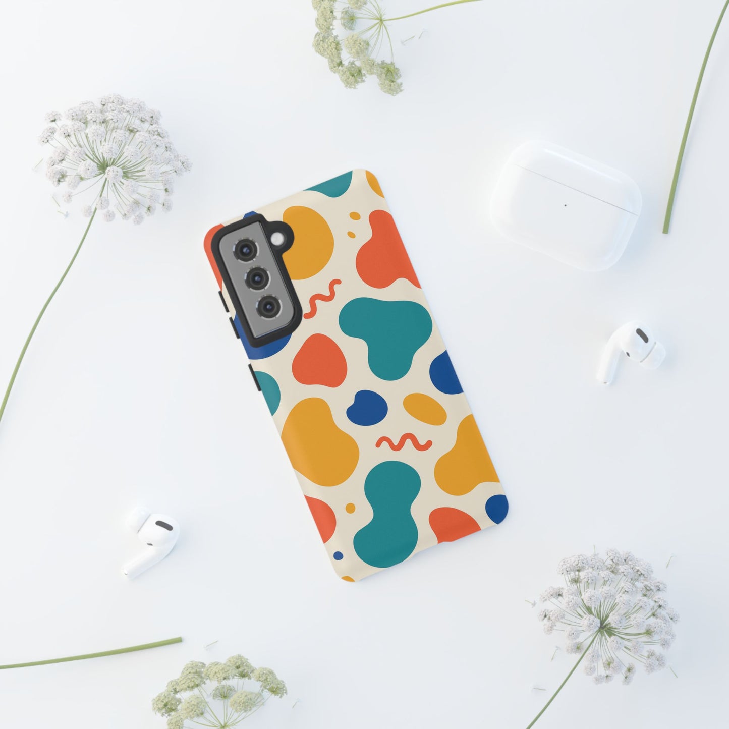 Colorful Phone Case with Abstract Design, Stylish Phone Cover, Trendy Tech Accessory for Her, Unique Gift Idea, Fun Patterned Case