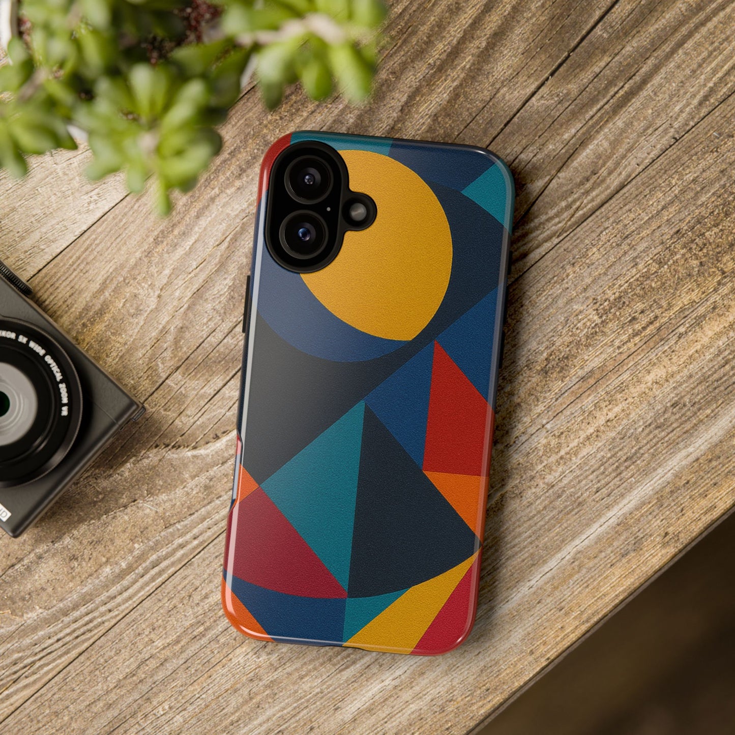 Vibrant Phone Case, Colorful Phone Cover, Geometric Design, Artistic Gift, Trendy Accessory, Vibrant Colors, Unique Design