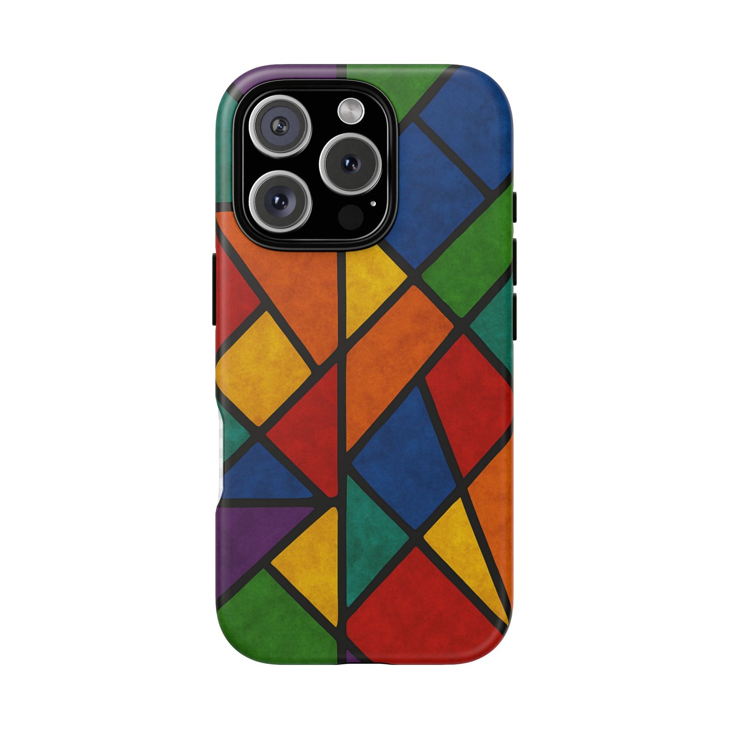 Colorful Phone Case, Stained Glass Pattern, Artistic Phone Cover, Unique Smartphone Protection, Vibrant Gift for All Occasions