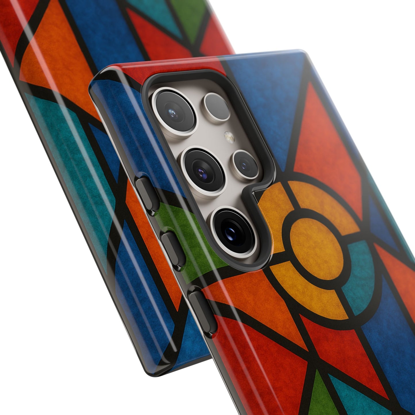 Colorful Stained Glass Phone Case, Artistic Phone Cover, Vibrant Protective Case, Unique Gift for Art Lovers, Stylish Smartphone Accessory