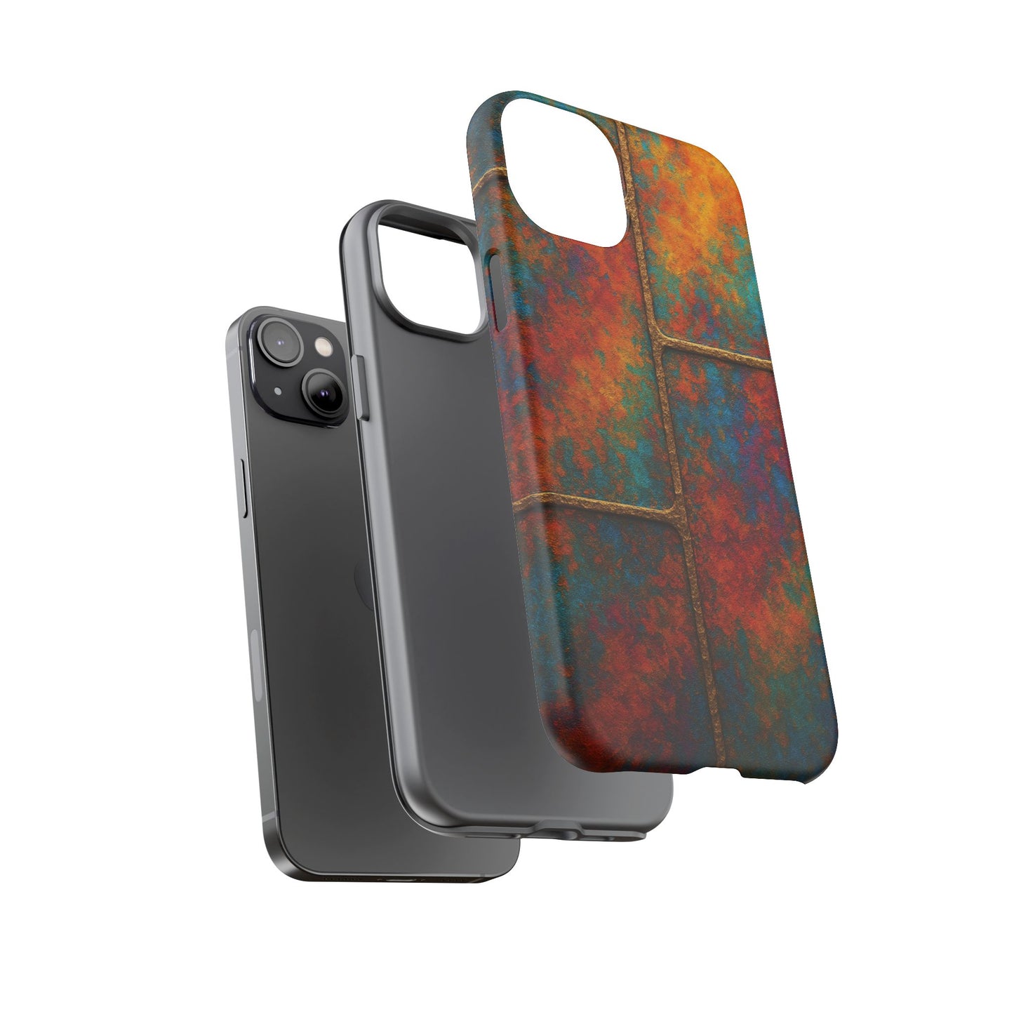 Colorful Textured Phone Case, Vibrant iPhone Cover, Tough Protective Shell, Unique Mobile Accessory, Artisan Phone Protection