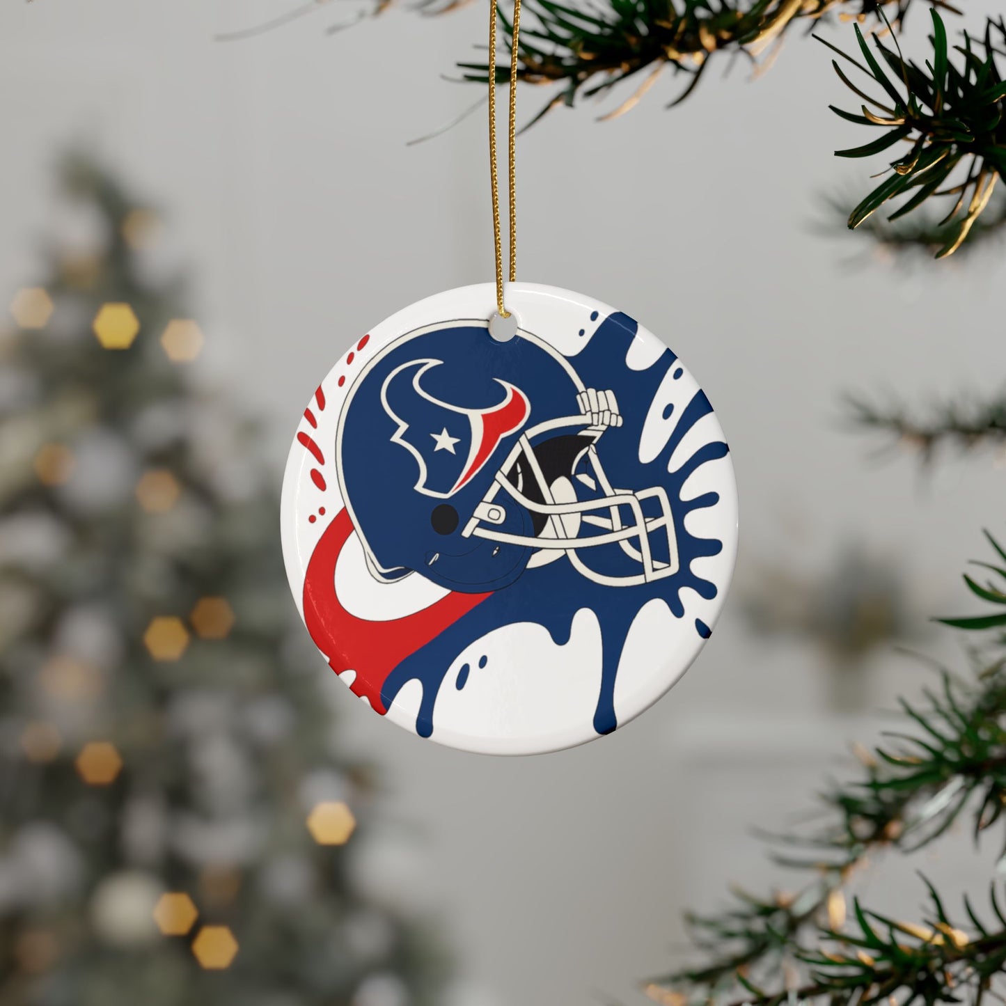 Houston Texans Ceramic Ornaments - NFL Team Decor, Holiday Decorations, Sports Fan Gifts