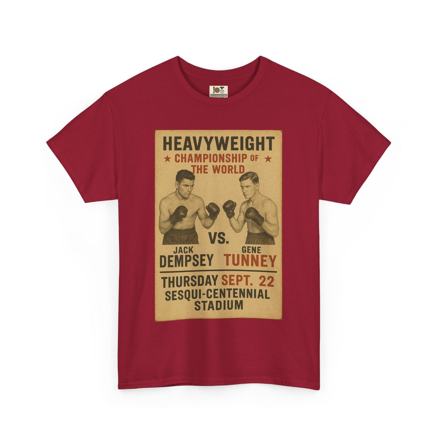 Vintage Boxing Tee, Unisex Heavy Cotton T-Shirt, Retro Sportswear, Nostalgic Gift, Boxing Fan Apparel, Event Memorabilia