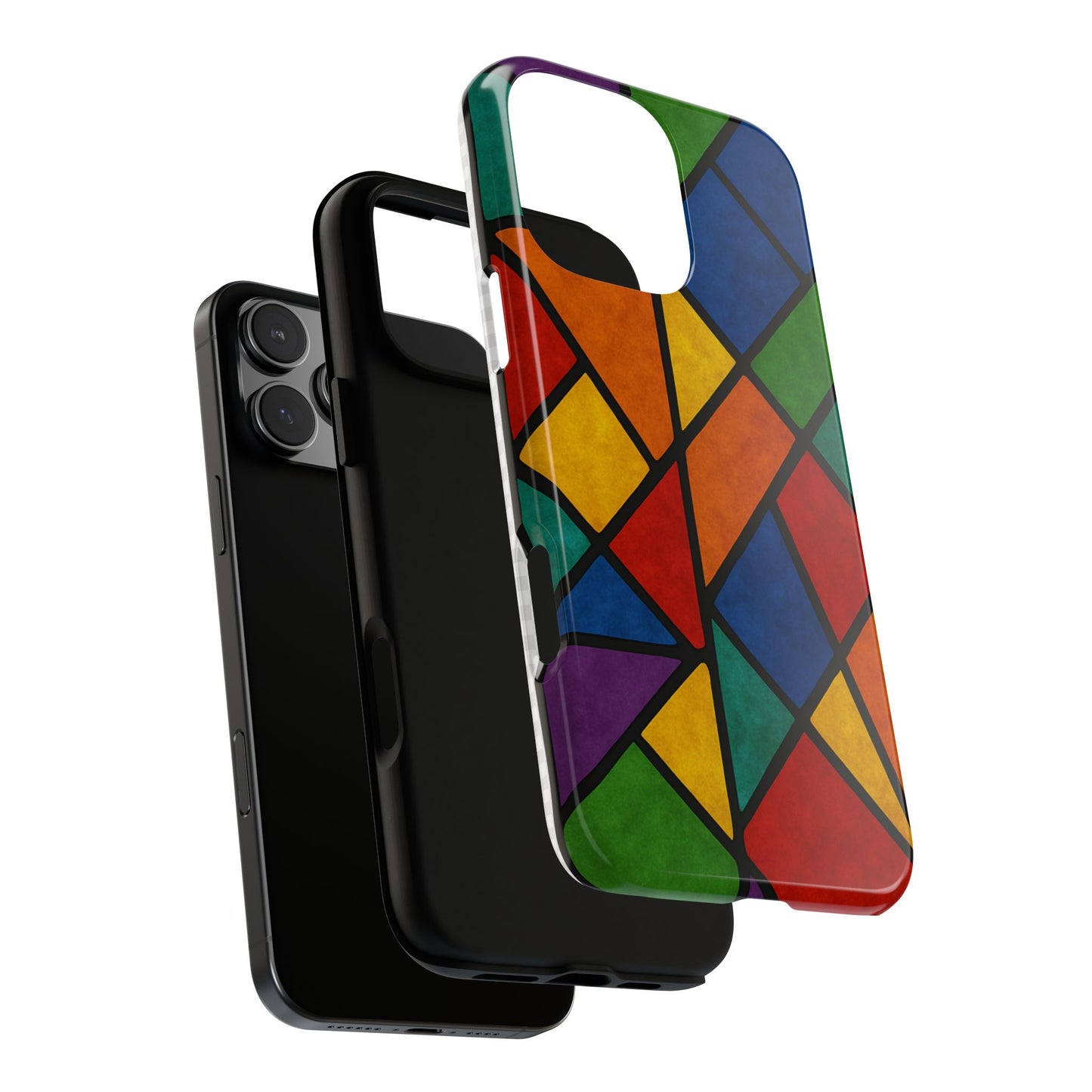 Colorful Phone Case, Stained Glass Pattern, Artistic Phone Cover, Unique Smartphone Protection, Vibrant Gift for All Occasions