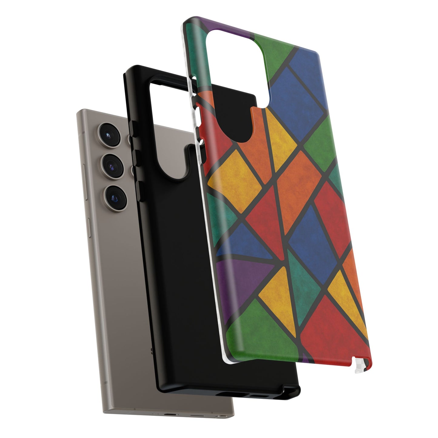 Colorful Phone Case, Stained Glass Pattern, Artistic Phone Cover, Unique Smartphone Protection, Vibrant Gift for All Occasions
