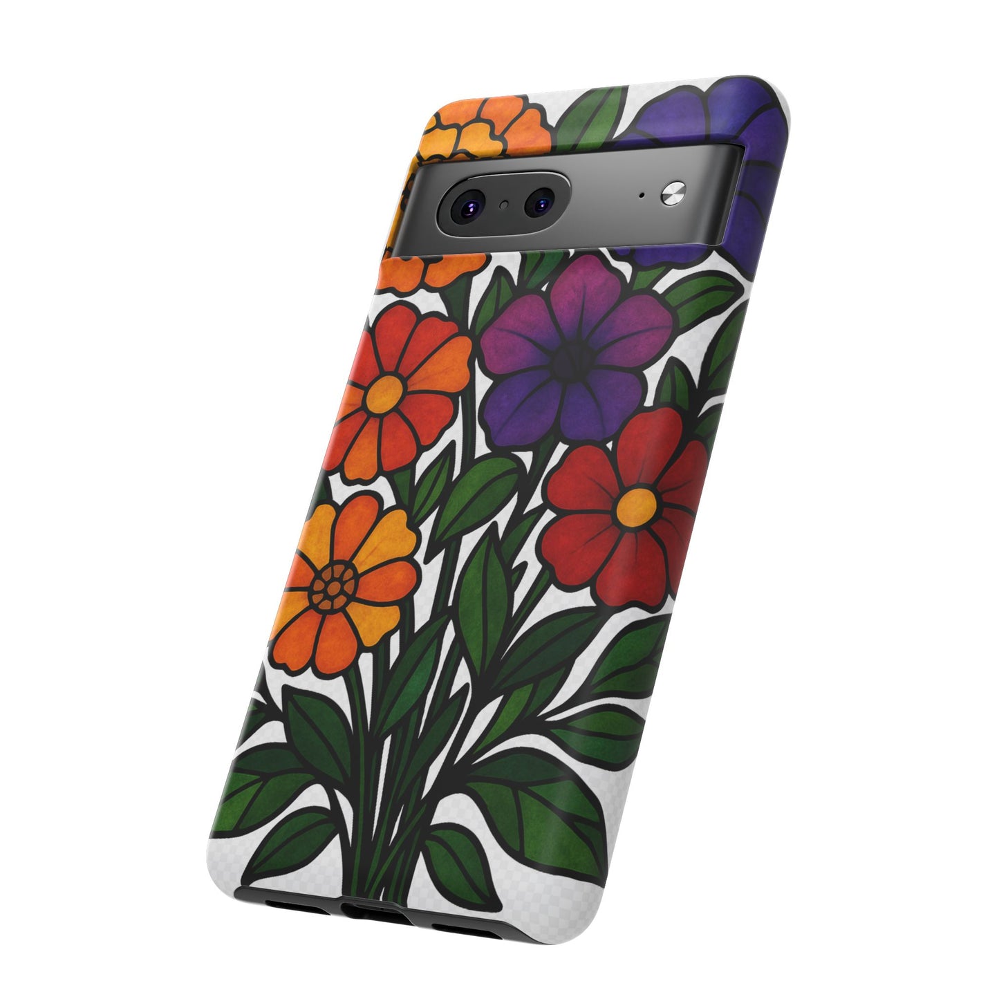 Floral Phone Case, Tough Cases with Colorful Flower Design, Gift for Flower Lovers, Summer Accessories, Trendy Phone Cover