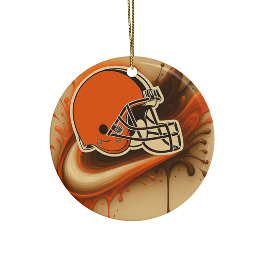 Cleveland Browns Ceramic Ornaments, Football Christmas Decor, Team Spirit Ornaments, Holiday Gifts for Fans, Sports Tree Decor
