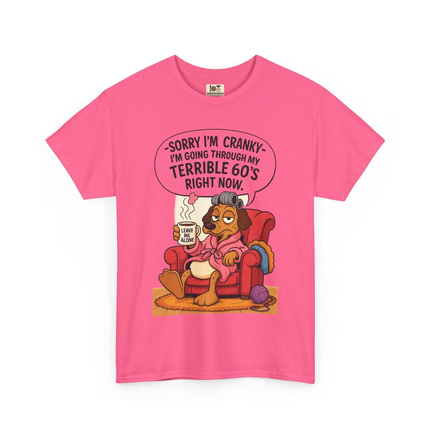 Funny Cranky 60s Unisex Heavy Cotton Tee, Gift for 60th Birthday, 60s Humor Shirt, Quirky Tee, Casual Wear, Everyday Comfort