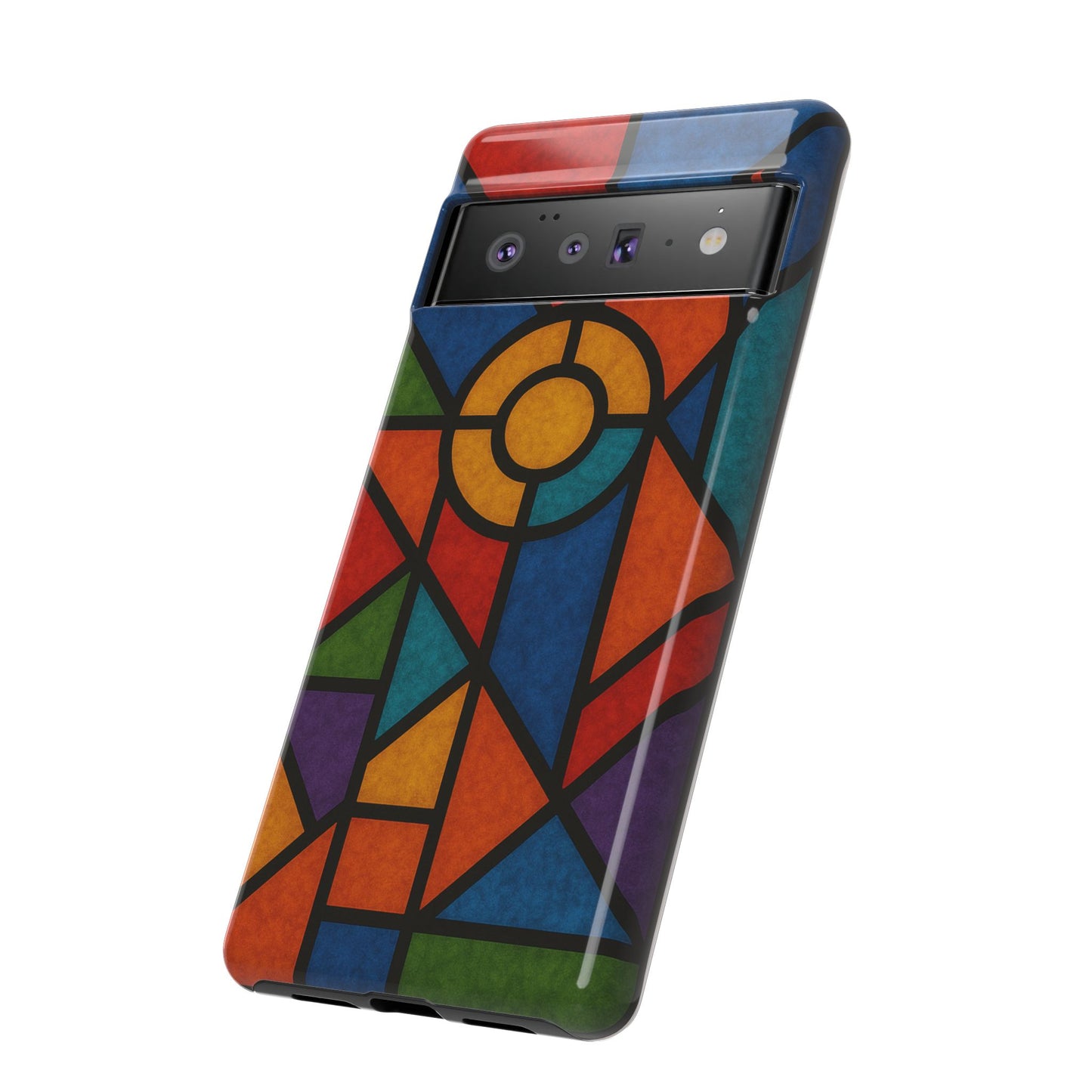 Colorful Stained Glass Phone Case, Artistic Phone Cover, Vibrant Protective Case, Unique Gift for Art Lovers, Stylish Smartphone Accessory