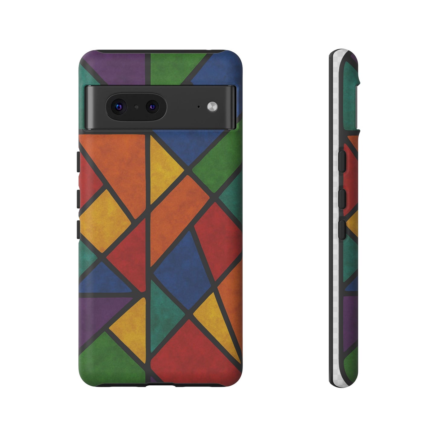 Colorful Phone Case, Stained Glass Pattern, Artistic Phone Cover, Unique Smartphone Protection, Vibrant Gift for All Occasions