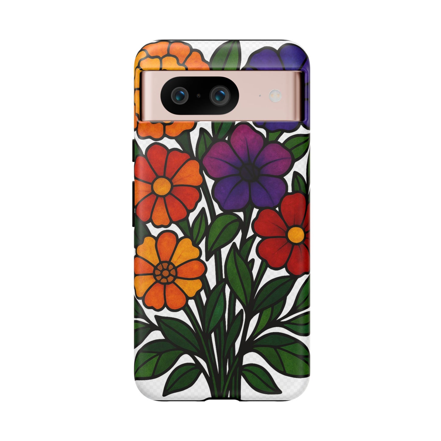 Floral Phone Case, Tough Cases with Colorful Flower Design, Gift for Flower Lovers, Summer Accessories, Trendy Phone Cover