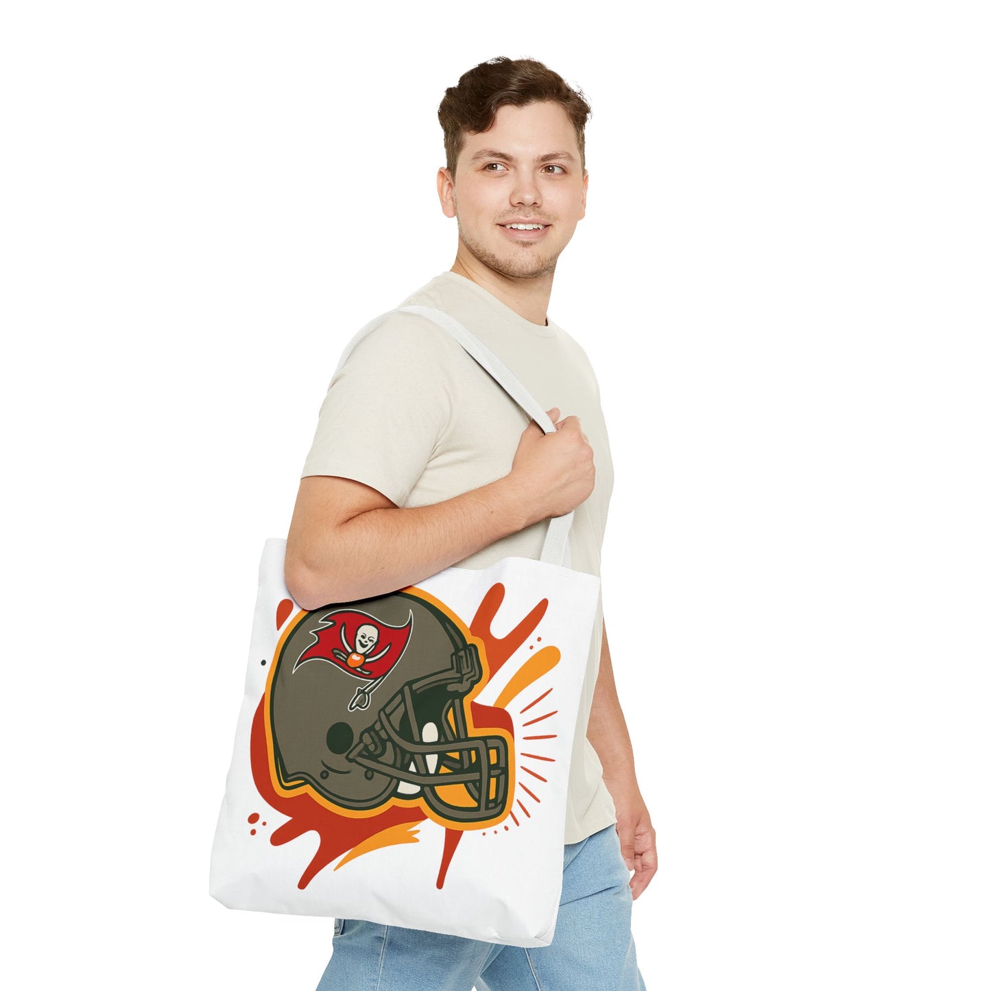 Tote Bag with Bold Football Design, Sports Tote, Game Day Bag, NFL Fan Gift, Personalized Beach Bag, Unique Shopping Tote