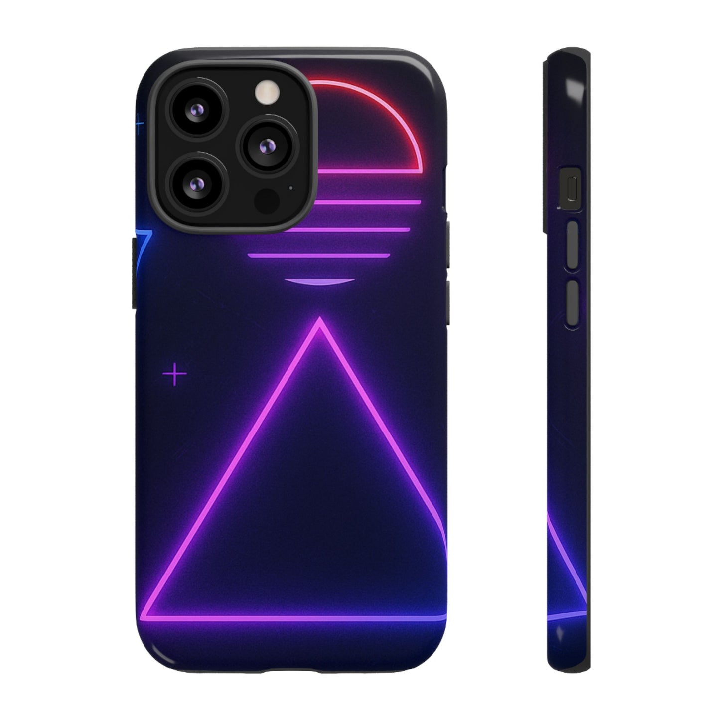 Retro Neon Phone Case, Tough Cases for iPhone, 80s Aesthetic Phone Cover, Abstract Neon Design, Gift for Tech Lovers