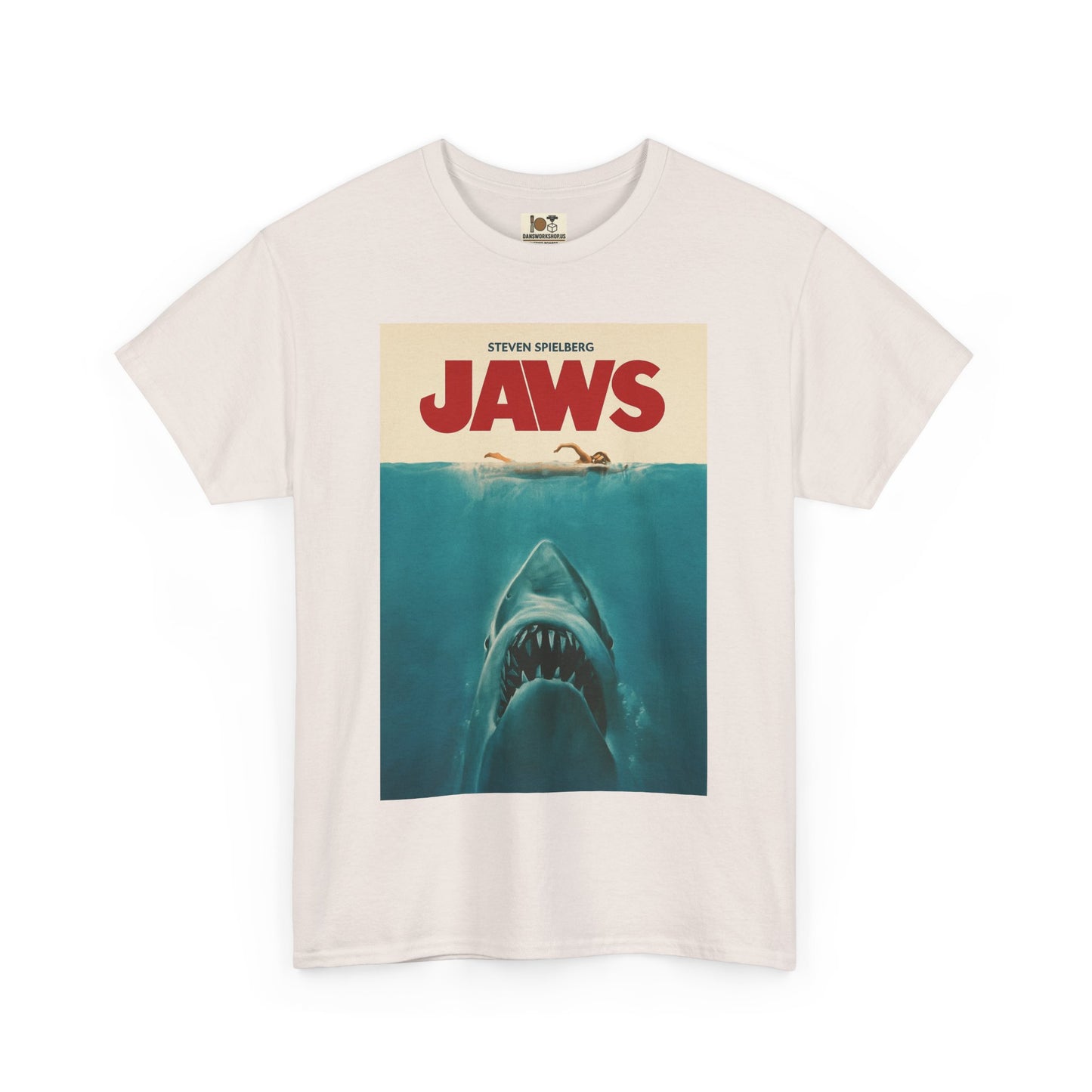 Jaws Unisex Heavy Cotton Tee, Vintage Movie Shirt, Shark Lover Gift, Ocean Theme Clothing, Summer Casual Wear
