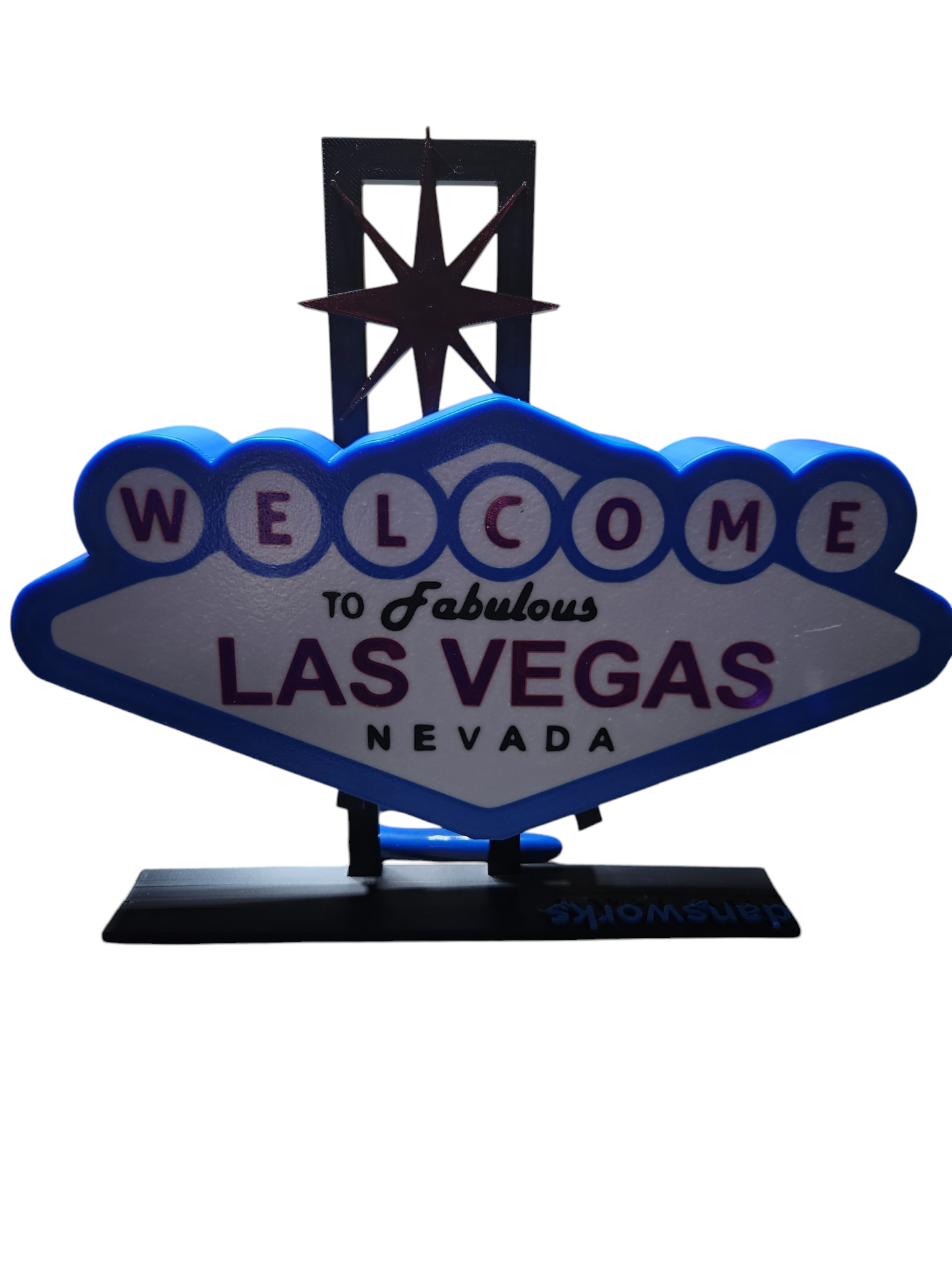 Lighted las vegas sign with sign holder