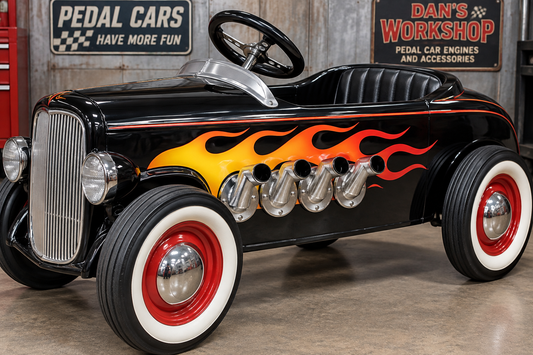 Pedal car short exhaust pipes