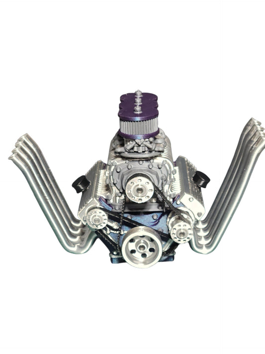 3D PRINTED V8 PEDAL CAR ENGINE – POLISHED FINISH – CUSTOM HOT ROD STYLE